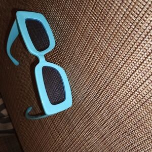 Bold Turquoise Square Sunglasses